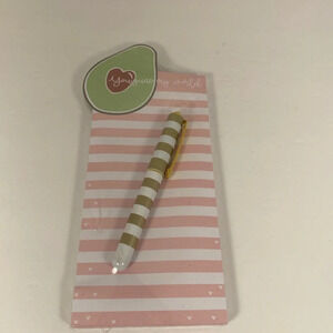 Lady Jayne Ltd Avocado & Striped Notepad & Pen Set